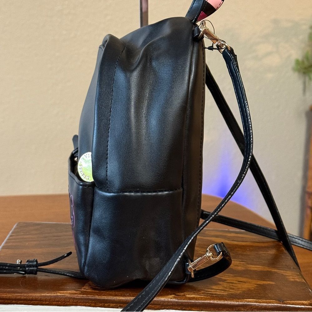 Victoria's Secret Small Black Backpack with Colorful Logo - Picture 6 of 15